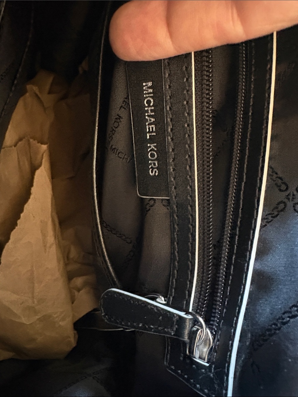 Michael Kors Black & White Logo Tote - Picture 2 of 9